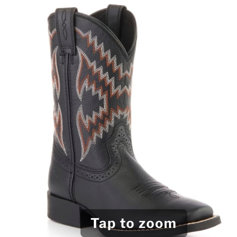 Ariat Youth Tycoon Black Square Toe Cowboy Boot